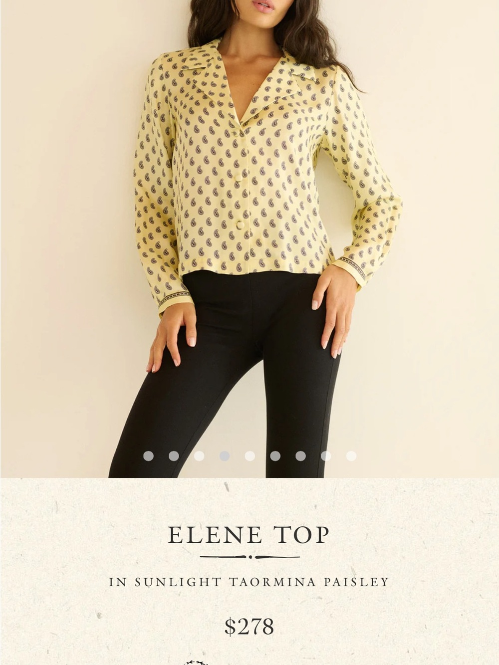Doen Elene Top - Sunlight Yellow Paisley